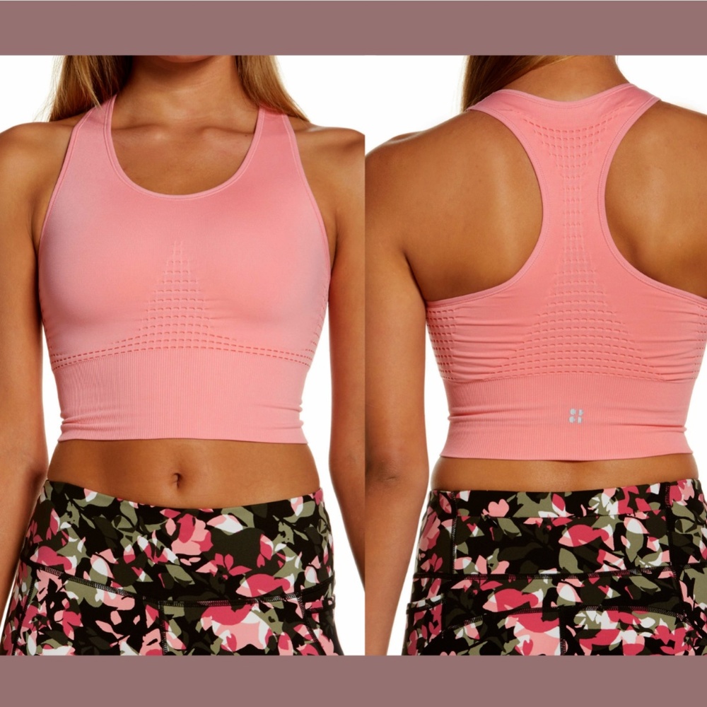 NEW Sweaty Betty [ Small ] Stamina Longline Sports Bra in Calypso Pink‎